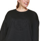 DKNY Women's Embossed Medallion Sweatshirt Black Size 3X