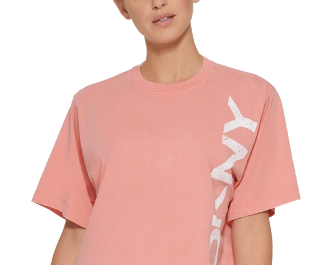 DKNY Women's Logo T-Shirt Red Size Large