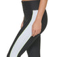 DKNY Women's Colorblocked Zip Front 7/8 Leggings Black Size Large