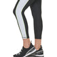 DKNY Women's Colorblocked Zip Front 7/8 Leggings Black Size Large