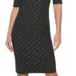 DKNY Women's Icon Logo Print Dress Black Size X-Large