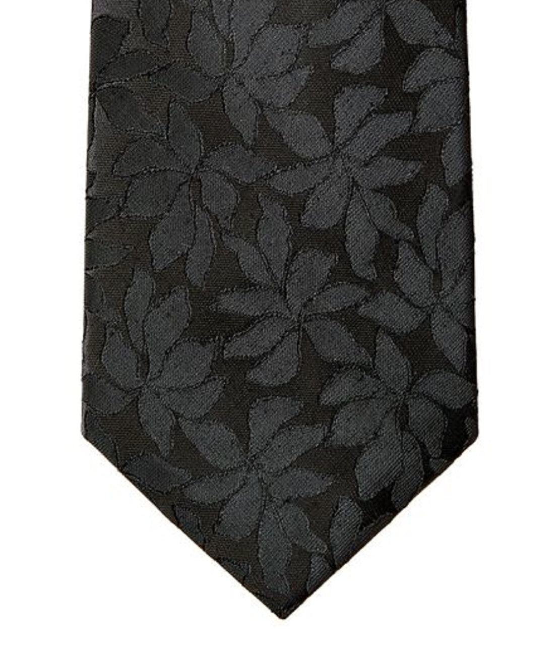 Calvin Klein Men's Slim Botanical Sateen Tie Black Size Regular