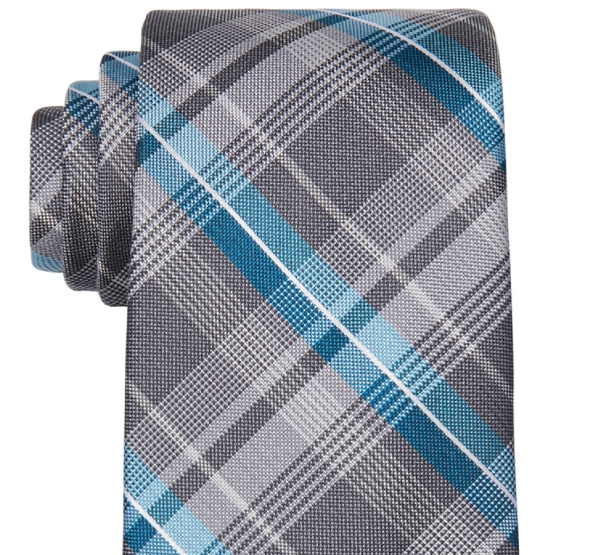 Michael Kors Men's Classic Pop Color Plaid Tie Blue Size Regular
