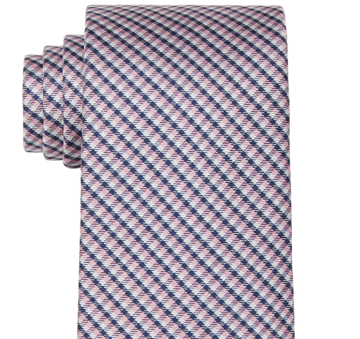 Tommy Hilfiger Men's Gingham Tie Pink Size Regular