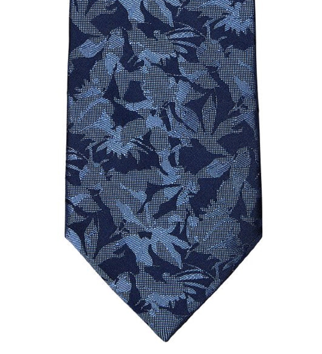 Michael Kors Men's Classic Tonal Botanical Tie Blue Size Regular