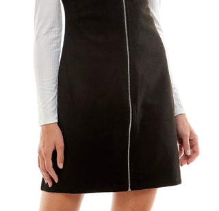 Planet Gold Junior's Mock Neck Top & Dress Set Black Size X-Large