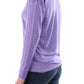 GUESS Women's Dropped Shoulder V Neck Ribbed Sweater Purple Size X-Large