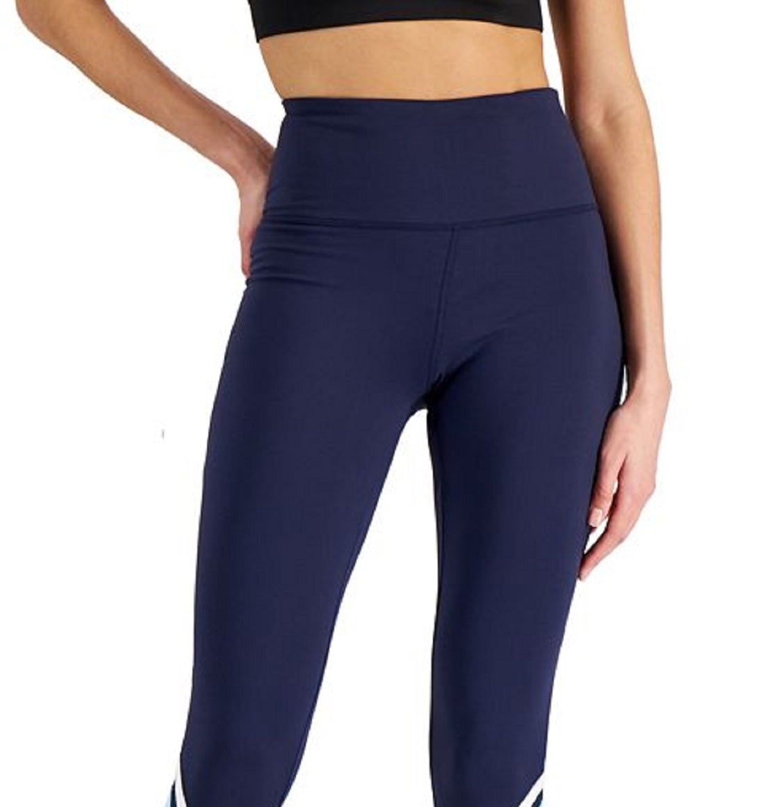 ID Ideology Women's Compression Colorblocked Side Pocket 7/8 Leggings Blue Size X-Small