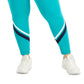 ID Ideology Women's Striped Side Pocket 7/8 Leggings Green Size 2X