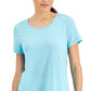 ID Ideology Women's Active Mesh Back T-Shirt Blue Size X-Small