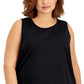 ID Ideology Women's Birdseye Mesh Tank Top Black Size 2X