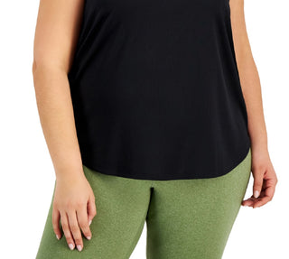 ID Ideology Women's Birdseye Mesh Tank Top Black Size 2X