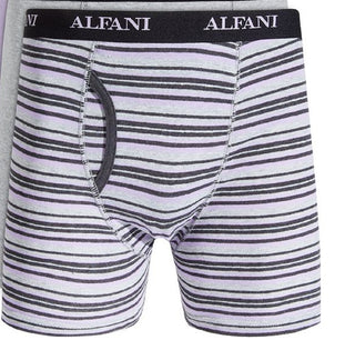 Alfani Men's 5 Pk Stripe & Solid Boxer Briefs Gray Size Large
