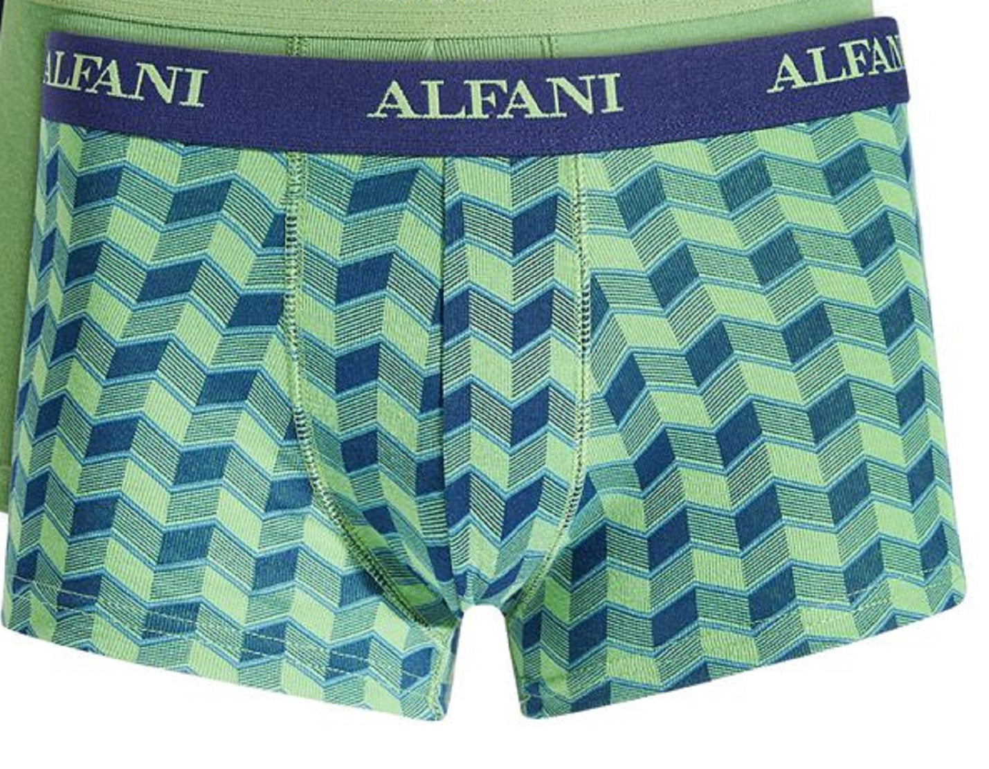 Alfani Men's 5 Pk Chevron & Solid Trunks Green Size X-Large
