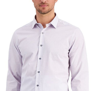 Alfani Men's Slim Fit Houndstooth Dress Shirt Blue