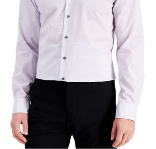 Alfani Men's Slim Fit Houndstooth Dress Shirt Blue
