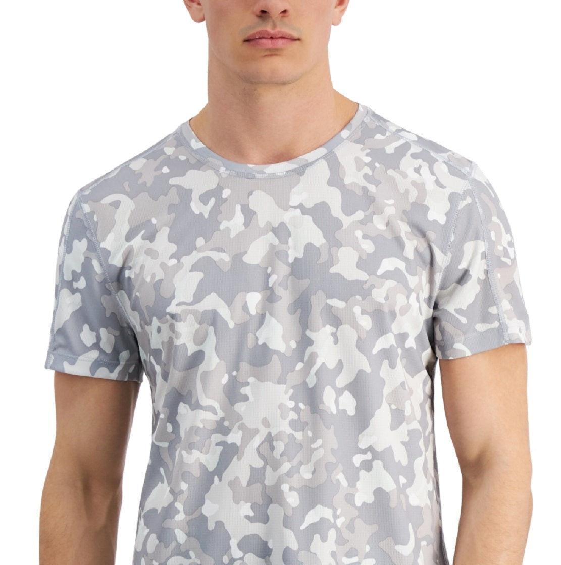 ID Ideology Men's Birdseye Printed Training T-Shirt Gray Size XX-Large