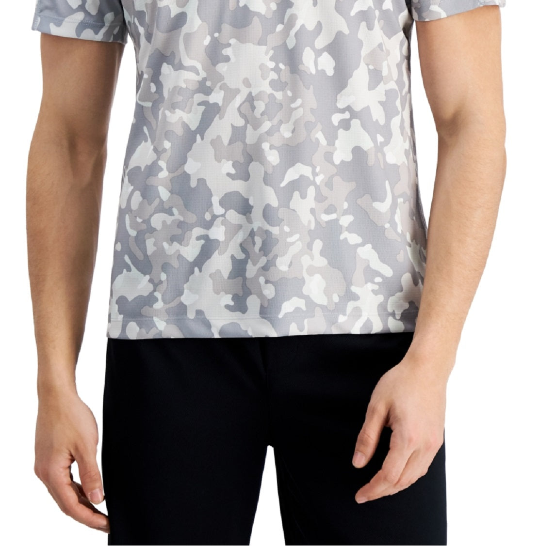 ID Ideology Men's Birdseye Printed Training T-Shirt Gray Size XX-Large