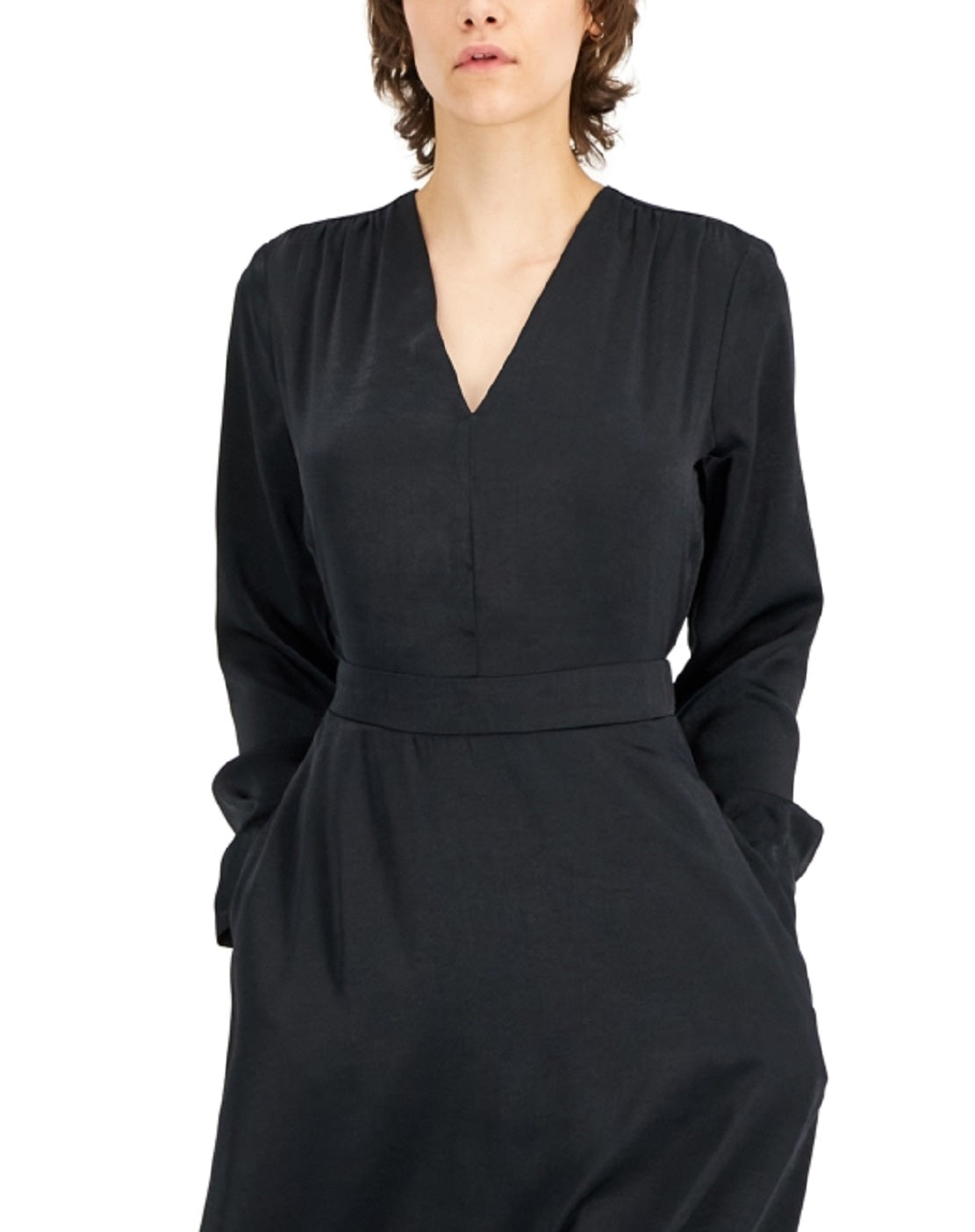 Alfani Women's V Neck Dress Black Size X-Small