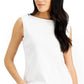 Karen Scott Women's Cotton Boat Neck Tank Top White Size XX-Large