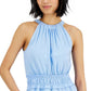 INC International Concepts Women's Smock Waist Halter Top Blue Size Small