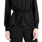 Alfani Women's Smocked Peplum Top Black Size Medium