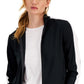 ID Ideology Women's Zip Striped Sleeve Track Jacket Black Size XX-Large