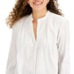 Style & Co Women's Split Neck Popover Blouse White Size X-Large