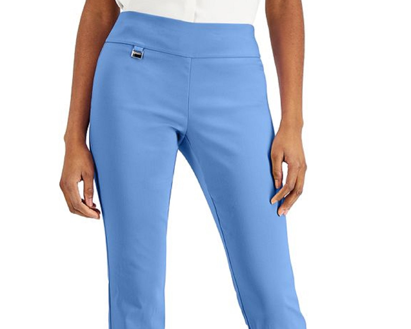 Alfani Women's Tummy Control Pull On Skinny Pants Blue Size 2Petite