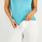 GUESS Women's Embellished Heart T-Shirt Blue Size Small