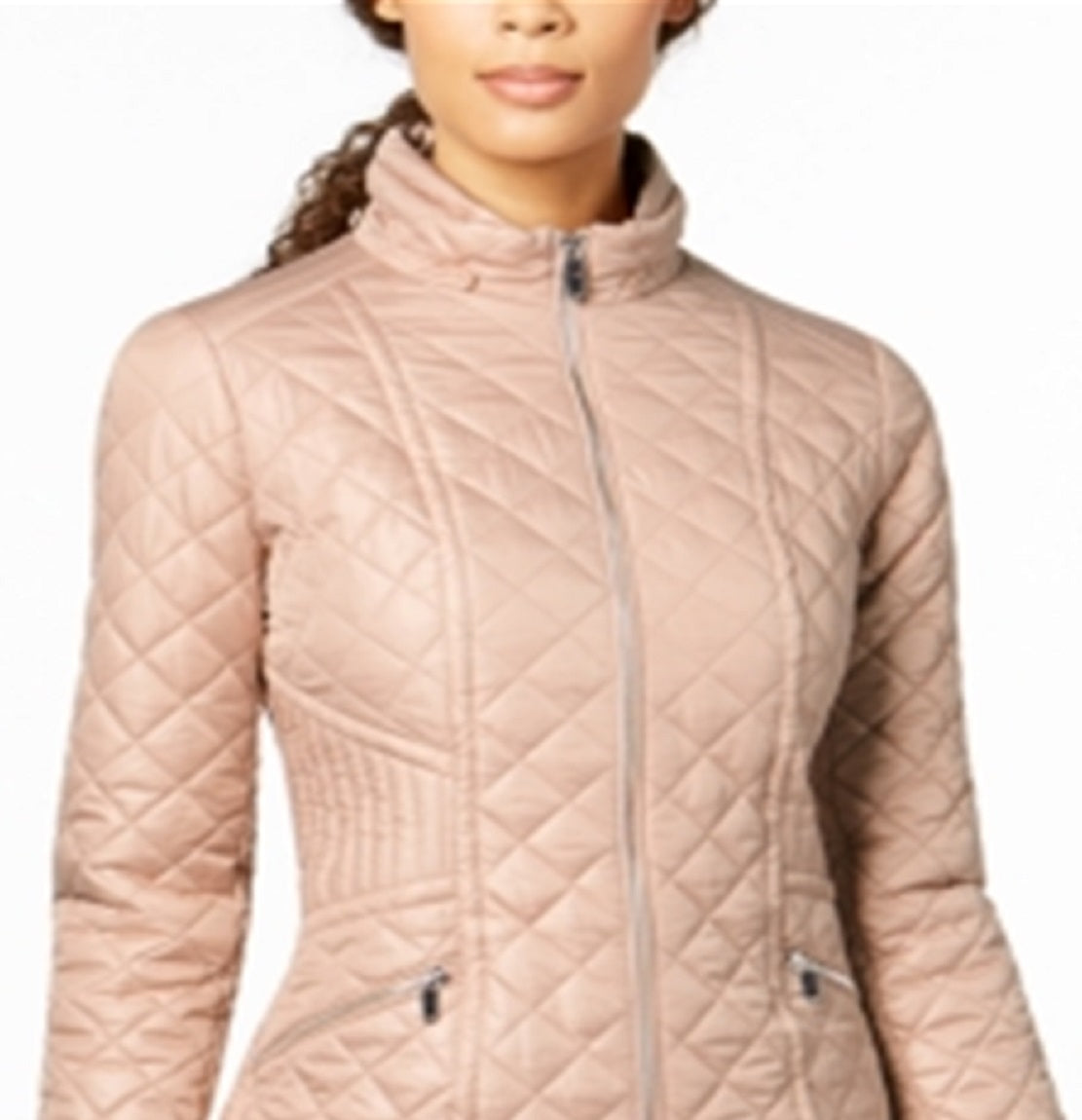 Via Spiga Women's Hooded Quilted Coat Pink Size X-Small