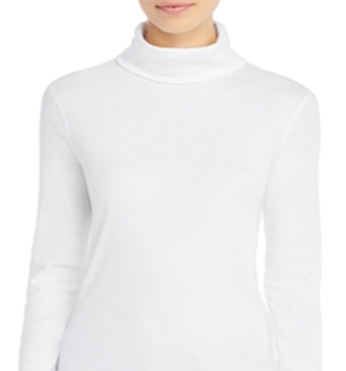 Three Dots Women's Cotton Turtleneck Sweater White Size X-Large