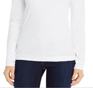 Three Dots Women's Cotton Turtleneck Sweater White Size X-Large