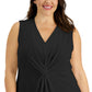 Alfani Women's Twisted Tank Top Black Size 2X