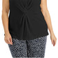 Alfani Women's Twisted Tank Top Black Size 2X