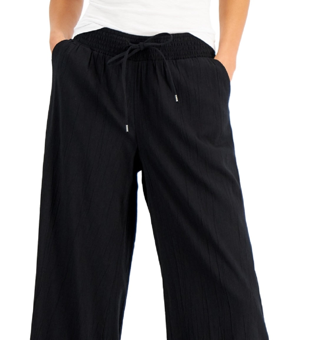 Style & Co Women's Wide Leg Soft Pants Black Size Large