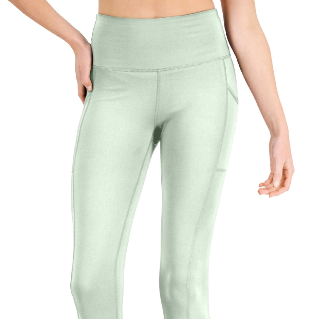 ID Ideology Women's Pocket Full Length Leggings Green Size Petite Small