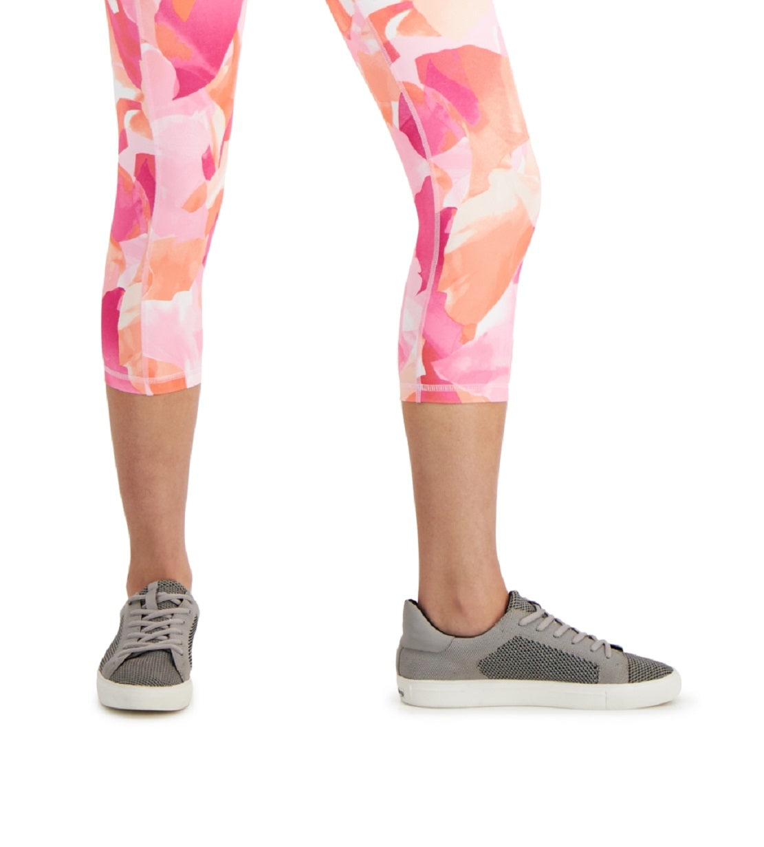 ID Ideology Women's Compression Petal Print Side Pocket Cropped Leggings Pink Size X-Small