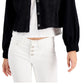INC International Concepts Women's Mixed Media Jacket Black Size Small