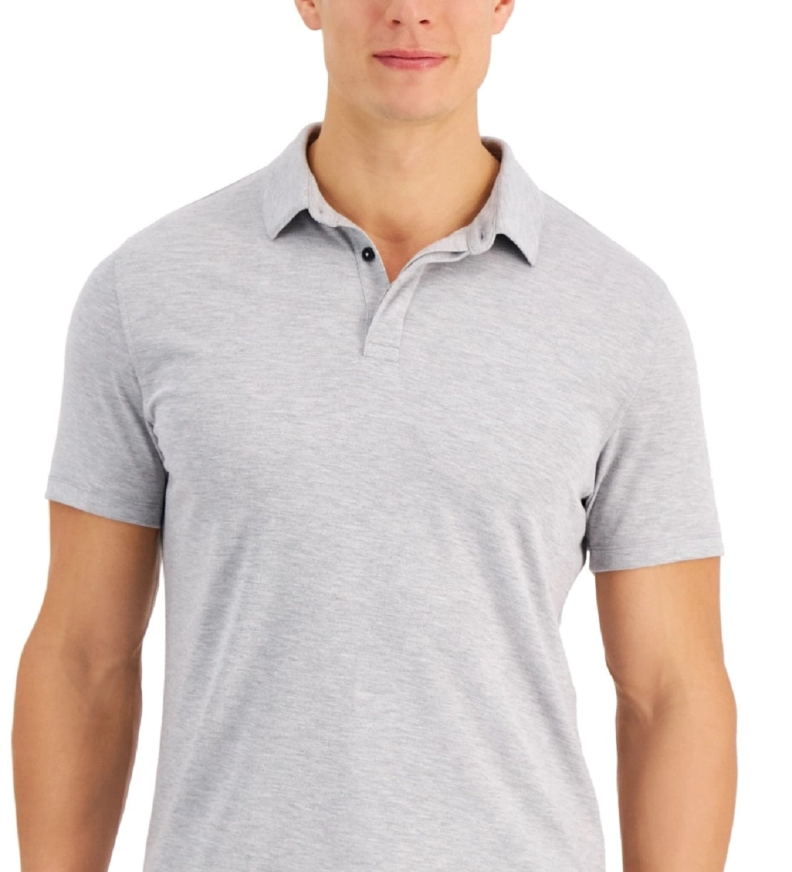 Alfani Men's Alfatech Stretch Solid Polo Shirt Gray Size XX-Large