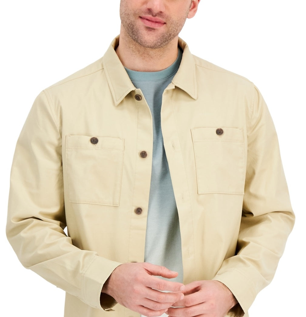 Alfani Men's Twill Overshirt Brown Size Large