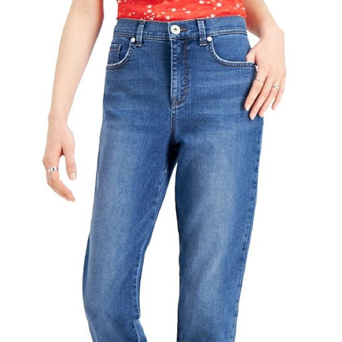 Style & Co Women's Curvy Straight Leg Jeans Blue Size 10 Petite