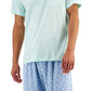 Club Room Men's 2 Pc Solid T-Shirt & Printed Pants Pajama Set Blue Size X-Large