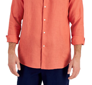 Club Room Men's Linen Shirt Orange