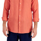 Club Room Men's Linen Shirt Orange Size Large