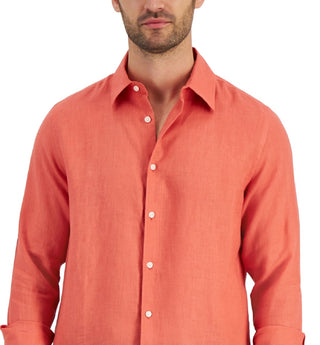 Club Room Men's Linen Shirt Orange