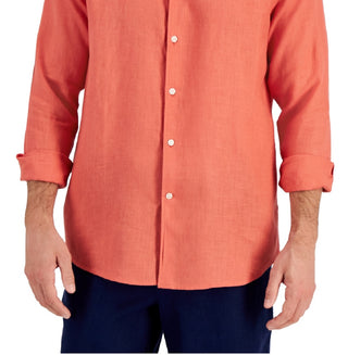 Club Room Men's Linen Shirt Orange