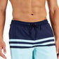 Club Room Men's Quick Dry Performance Colorblocked Stripe 7 Swim Trunks Blue Size X-Large