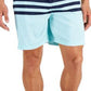 Club Room Men's Quick Dry Performance Colorblocked Stripe 7 Swim Trunks Blue Size X-Large