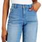Style & Co Women's Mid Rise Raw Hem Bermuda Shorts Blue Size 10 Petite